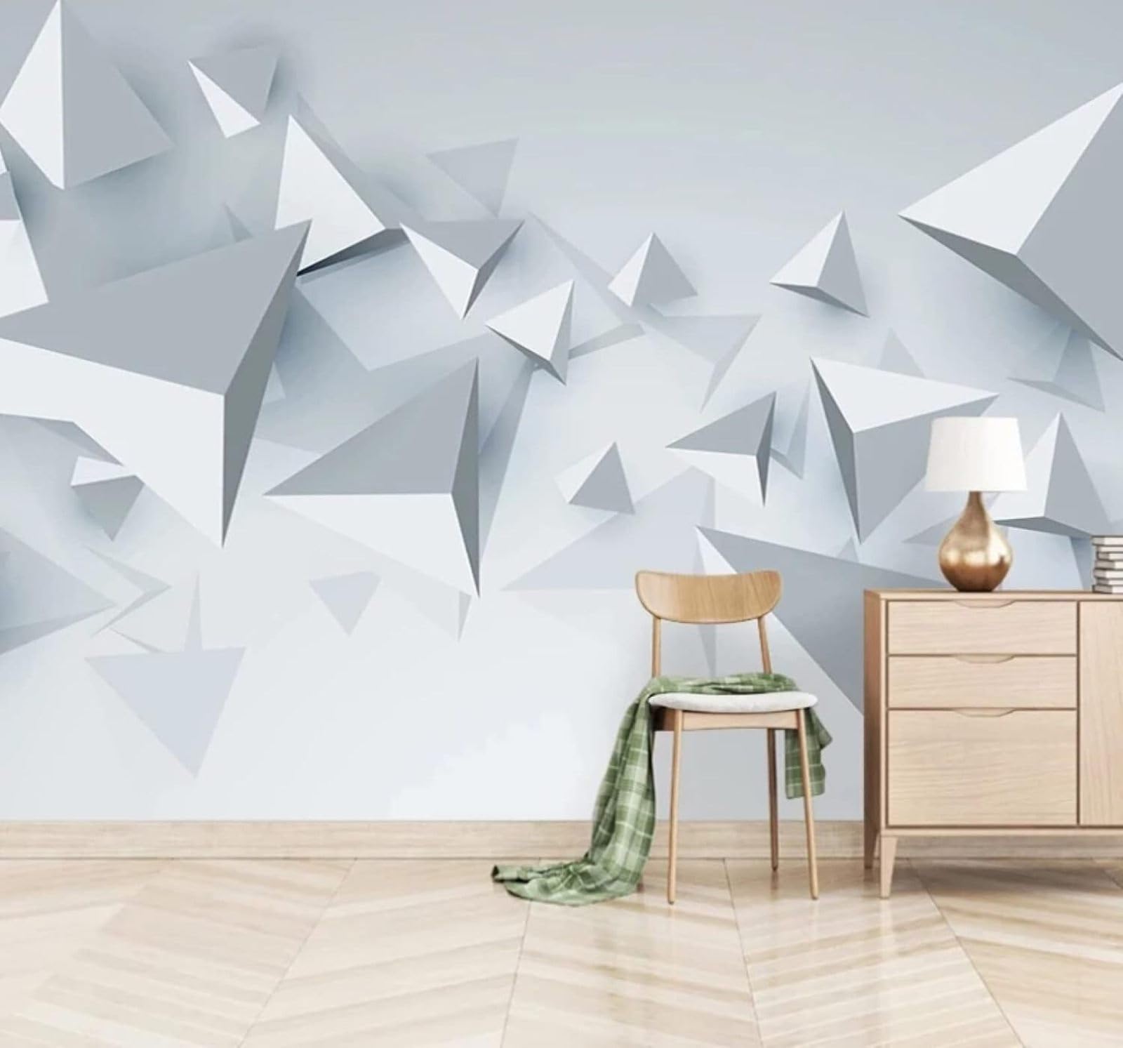 XLMING Abstract Minimalist Three Dimensional Geometric Distinctive 3D Wallpaper Luxury Home Dining Decor Paste Sofa Living Room The Wall for Bedroom Mural-400cm×280cm