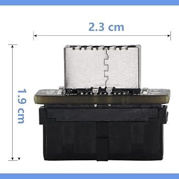 USB Front Panel Adapter, Vertical USB 3.1 Front Panel Socket Key-A Type-E to USB 3.0 20Pin Header Adapter