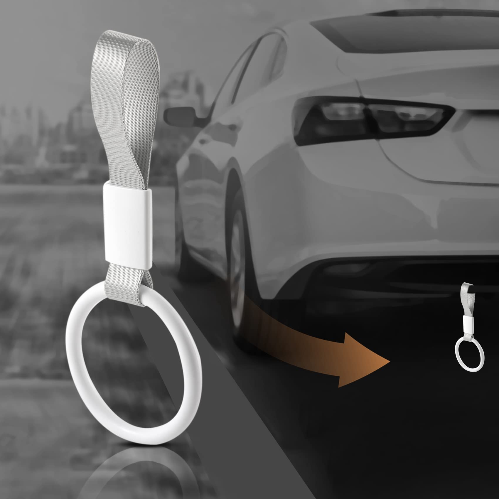 Maniglia Tsurikawa JDM Tonda Per Auto | Cinghia Pendente Stile Drift, Per Paraurti O Interno, Charm Giapponese - 4