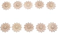 Vista 8 de MUXSAM Paquete de 10 calcomanías redondas de madera tallada sin pintar para decoración de cofres del hogar, gabinete, puerta, muebles (2.0 in)