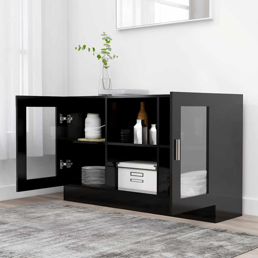 Hothingwell Armadio nero 120 cm, 2 ante in legno di ingegneria