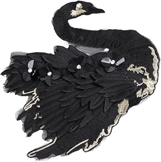 BESPORTBLE Remendos De Roupas De Decoração Preto E Branco Remendos De Costura Remendos De Cisnes Banner Adesivos De Moda Bordado Roupas Remendos Pretos Para Roupas