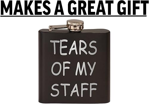 Miniatura 4 de Funny Tears of My Staff - Frasco de acero inoxidable, color negro mate de alta calidad, es un gran regalo para él, papá, padre, broma, regalo para