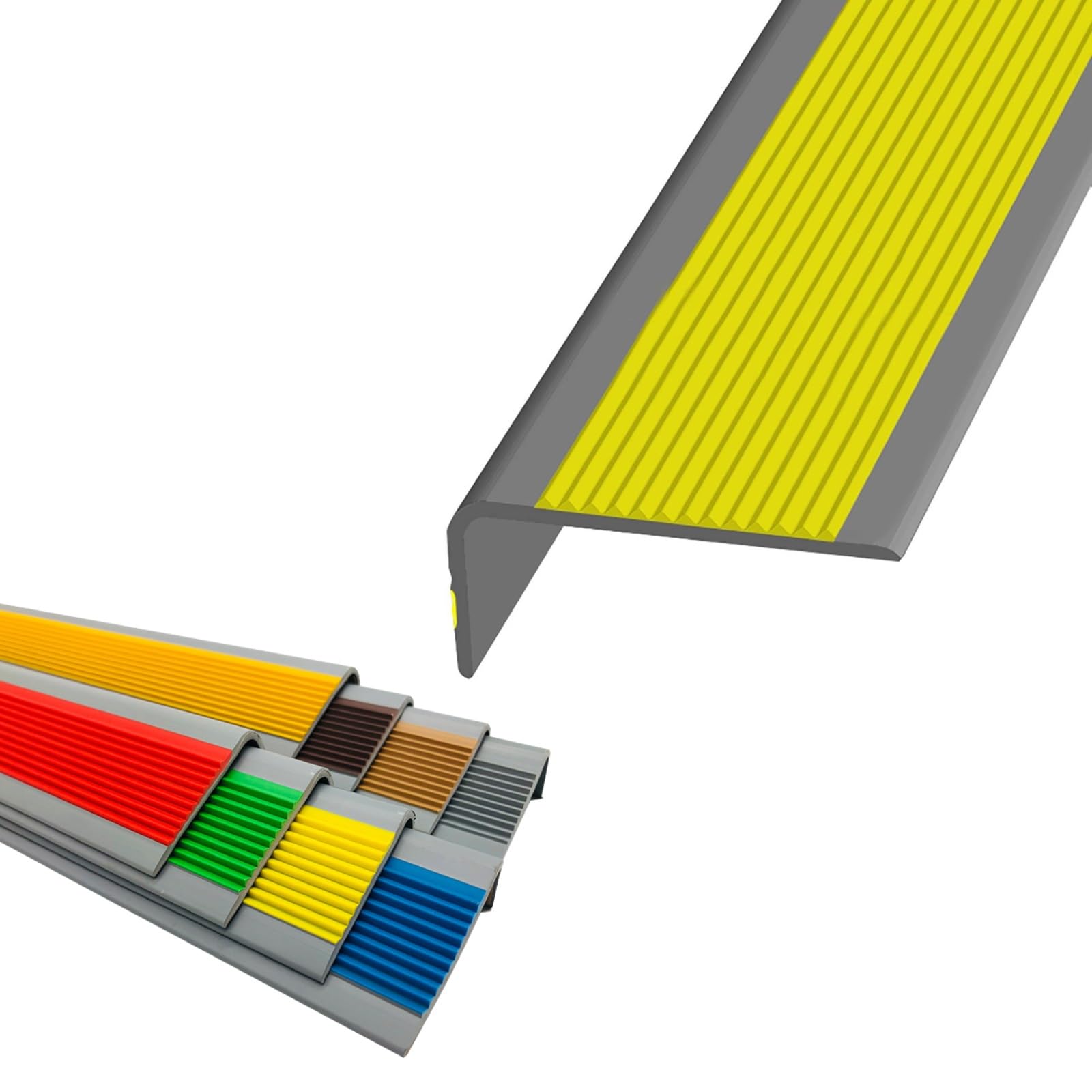 Perfil De Protección para Borde De Escalón, Perfil De Borde De Escalera Tira Antideslizante Tira, Duraderos Cantonera Protector, Esquina para Cantos, Antideslizante Borde Escalonado(Yellow,2m)