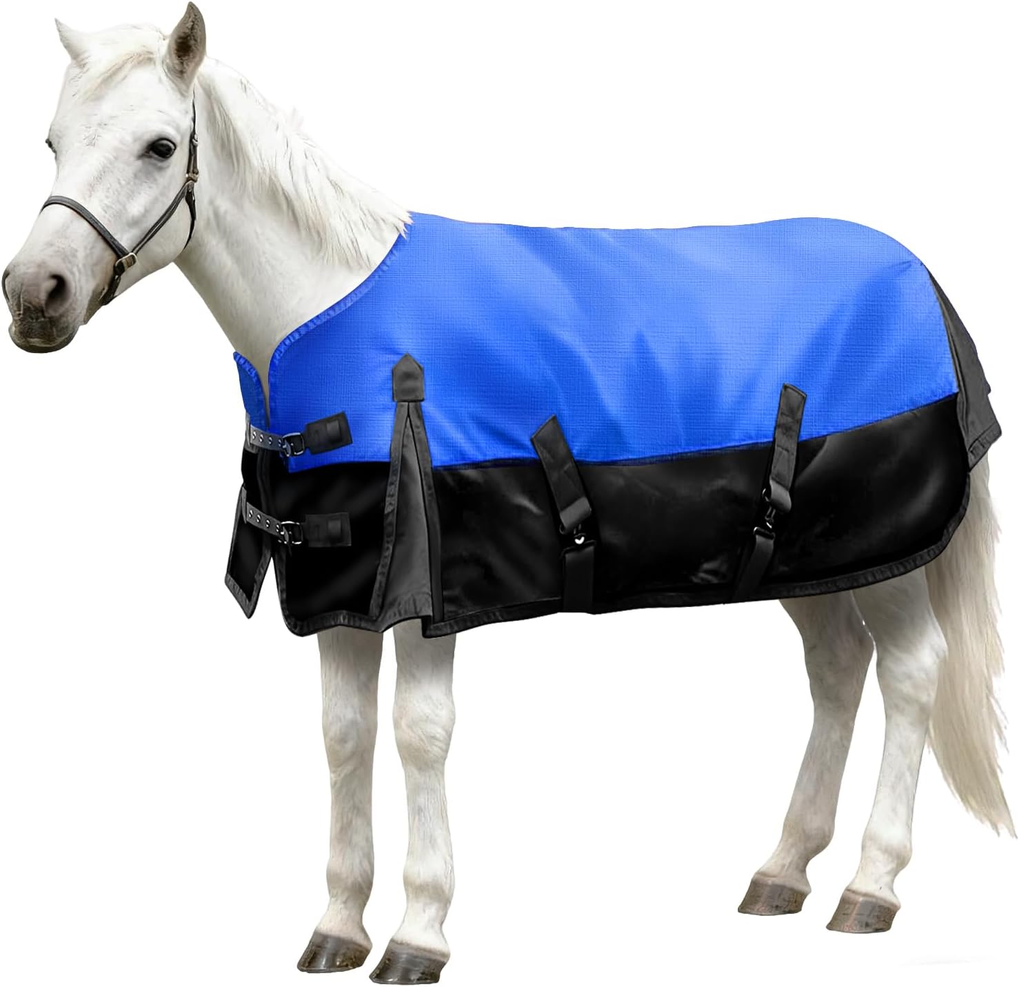 Mini Horse Pony Blankets Winter, 55 in 250g Filling Miniature Donkey Foal 1600D Waterproof Poly Rain Sheets for Real Horses Belly Wrap Tail Wrap Turnout Blanket, Stuff Care Outdoor Clothes Grey Black