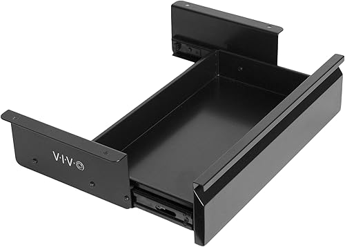 Miniatura 9 de VIVO DESK-AC03A-22W - Cajón extraíble deslizante montado debajo del escritorio de 22 pulgadas sin carcasa para escritorio de oficina, organizador de