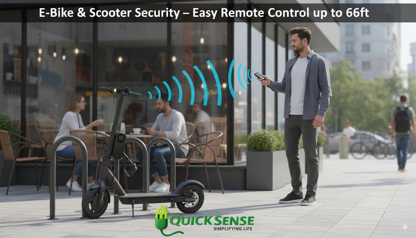 Quick Sense Wireless Bike Alarm 113dB | Anti-Theft Vibration Sensor with Remote | Adjustable Sensitivity & Volume | IP55 Waterproof Motion Alarm for Bicycle, E-Bike, Scooter, Motorcycle | (Pack of 1) 3