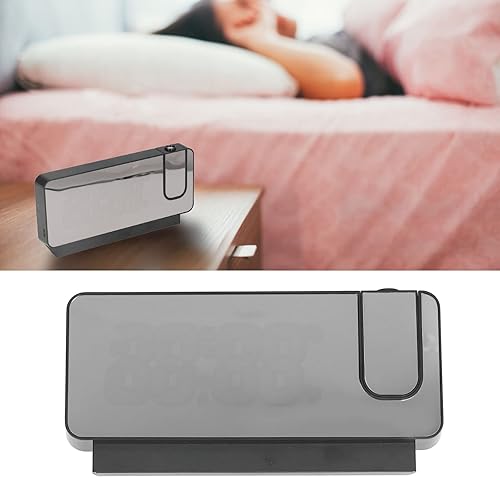 Miniatura 8 de Fydun Digital Alarm Clock 180 Rotatable Projection 4 Brightness Led Mirror Display for Bedroom White Light Wide Range of Uses (Black Case)