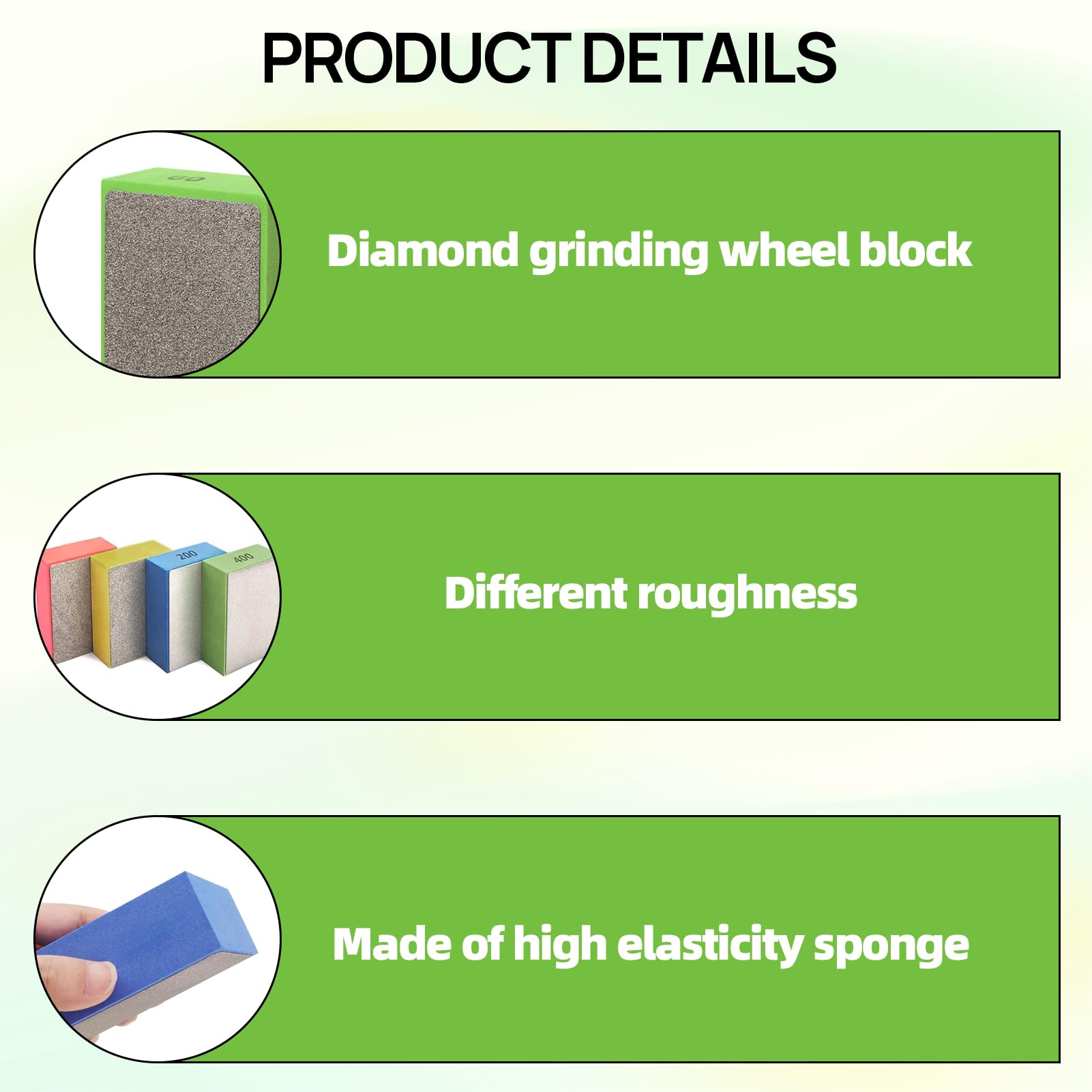 Girihe 4 PCS Diamond Hand Polishing Pads, Diamond Polishing Pads Porcelain Sanding Block - Image 3