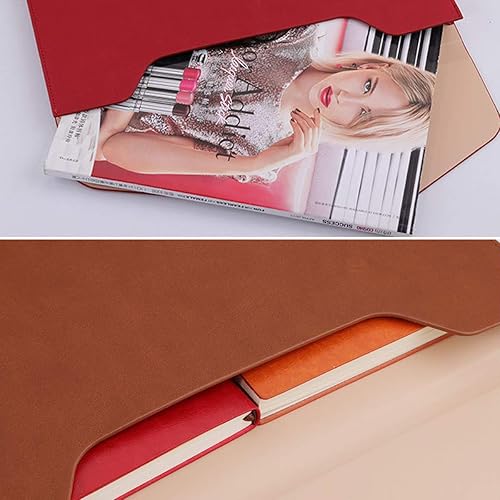 Miniatura 8 de Enyuwlcm Carpeta de archivos A4 de cuero PU Portafolio impermeable carpeta sobre con cierre magnético invisible azul