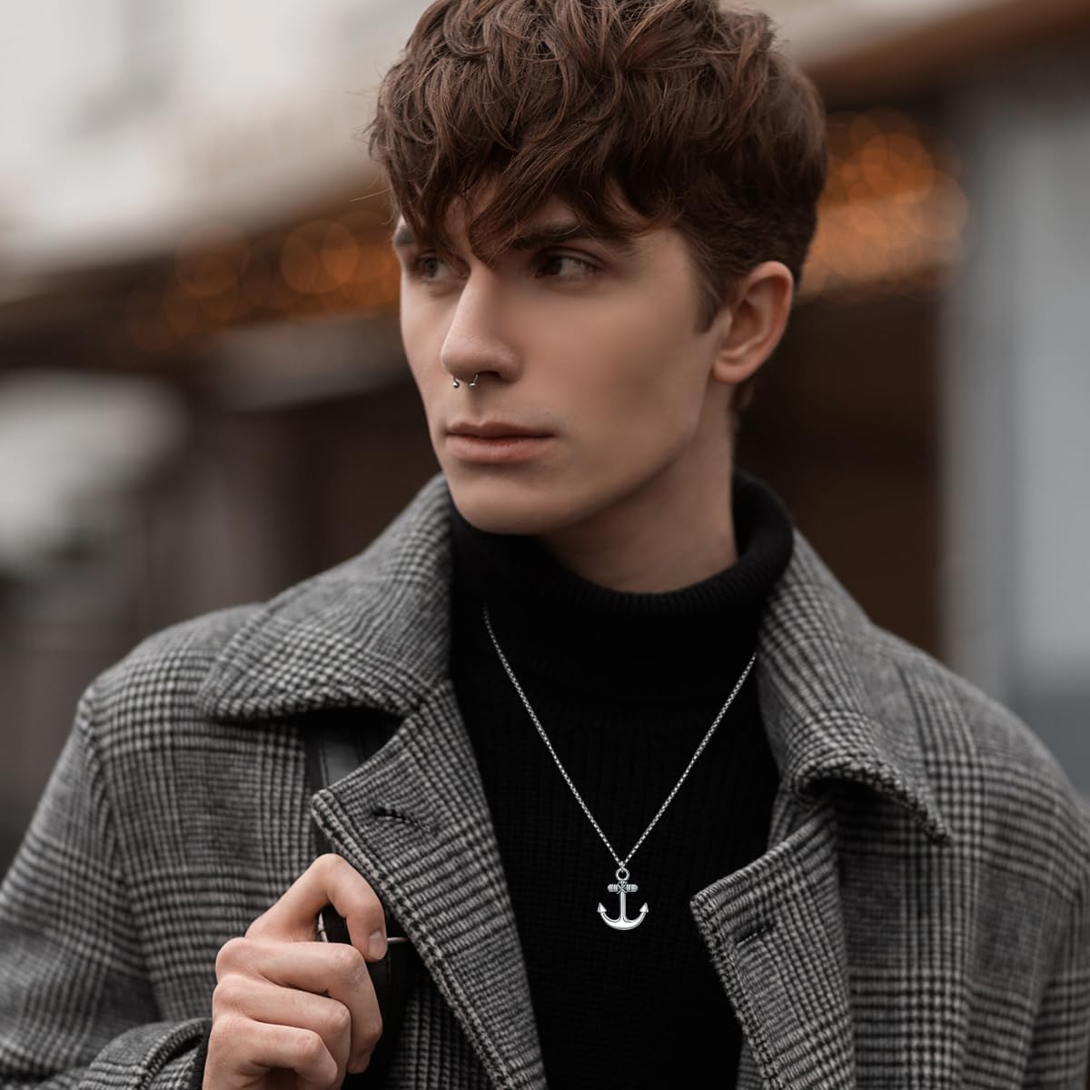 Anchor Necklace 925 Sterling Silver Navy Necklace Nautical Anchor Pendant Jewelry Gifts for Men, w/Stainless Steel Chain 22+2 Inch - Image 3