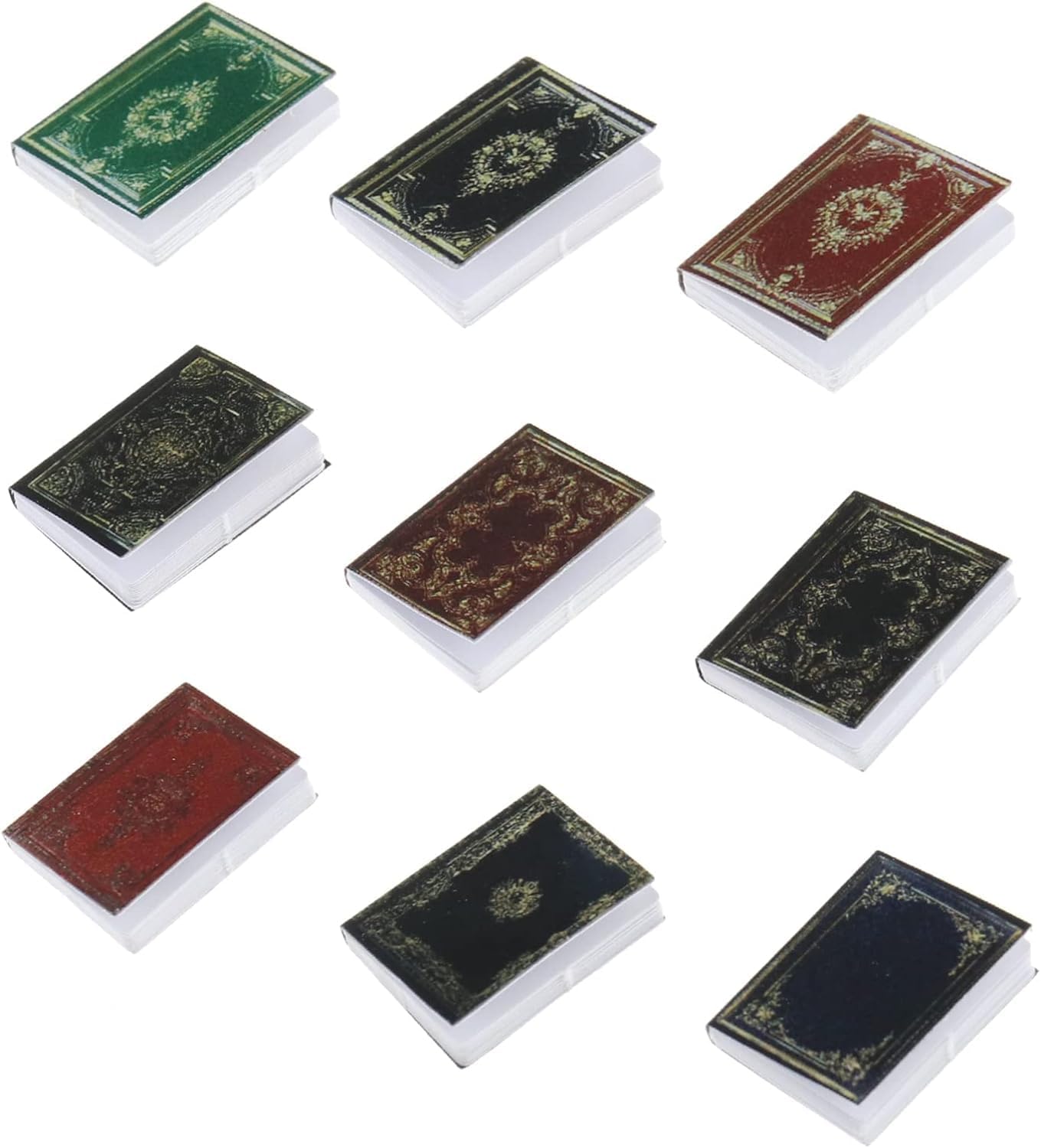RUDRAHAN Miniature Vintage Books Set of 9, 1:12 Scale | Blank Pages Inside, Dollhouse Accessory, DIY Craft Use, Photo Prop, Decorative Collection-image-10