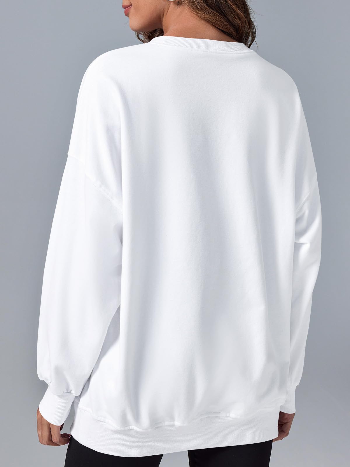 GeGekoko Sudadera de Gran tamaño para Mujer Los Ángeles Vintage Oversized Manga Larga Cuello Redondo Suéter Casual Tops