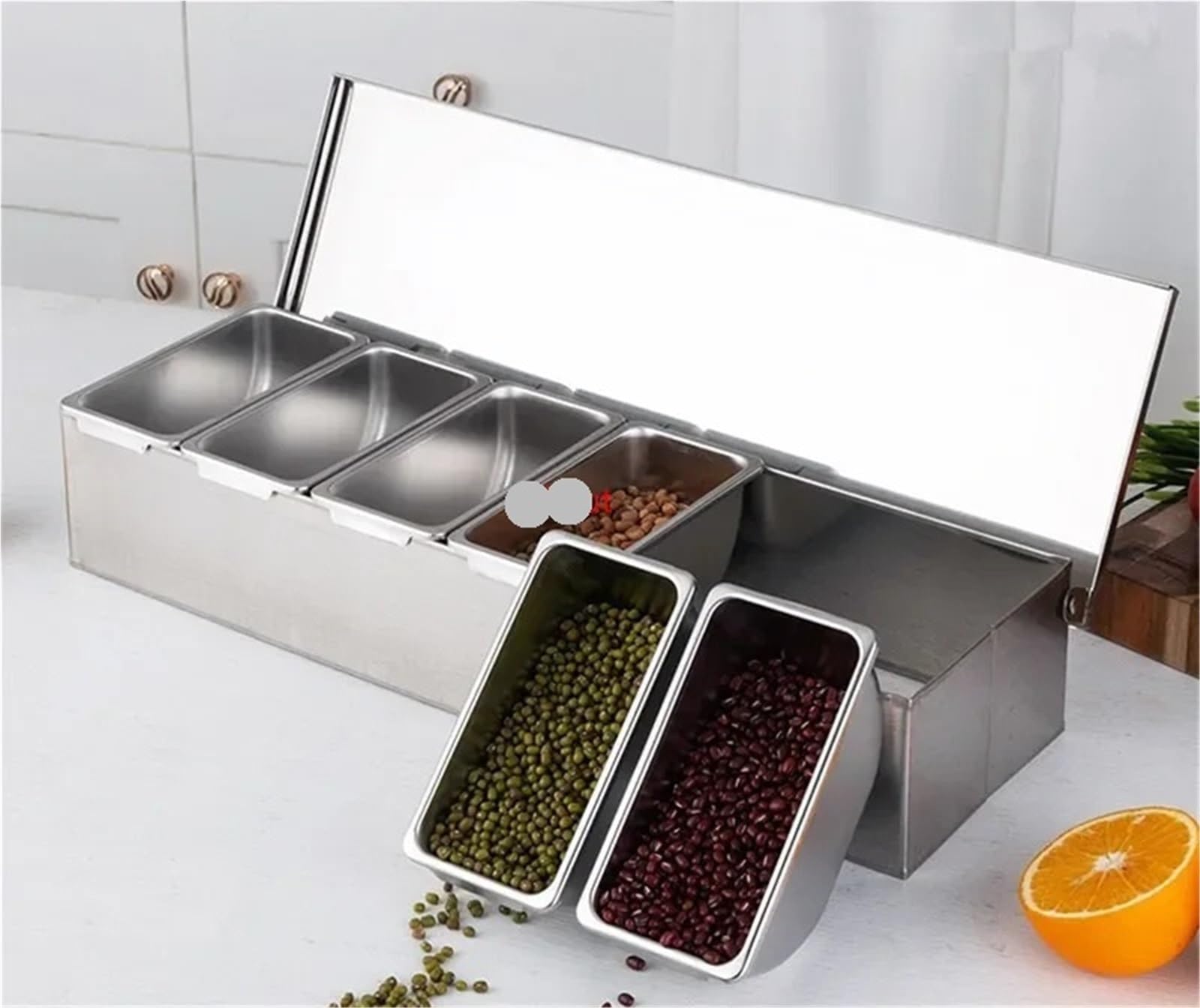Scatola di condimento for chef ristorante dell'hotel con scatola in acciaio inossidabile immagazzinaggio del coperchio Serbatoio for la casa Per Condimento