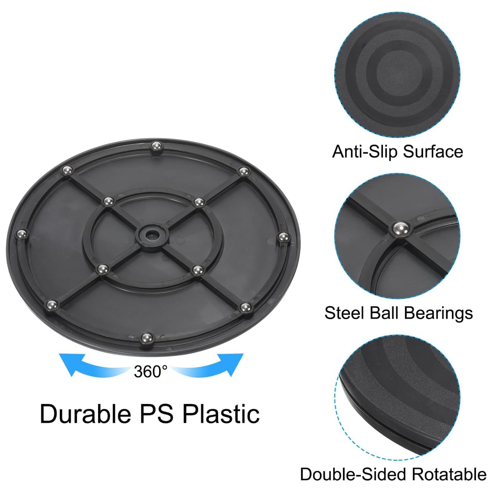 2 PCS Plateau Tournant Universel de 20 cm, Rotatif à 360°,Capacité de Charge du Plateau tournant TV 20KG, pour Les Plantes en Pot, Les Haut-Parleurs, Les Ordinateurs Portables, Les Moniteurs, Les T