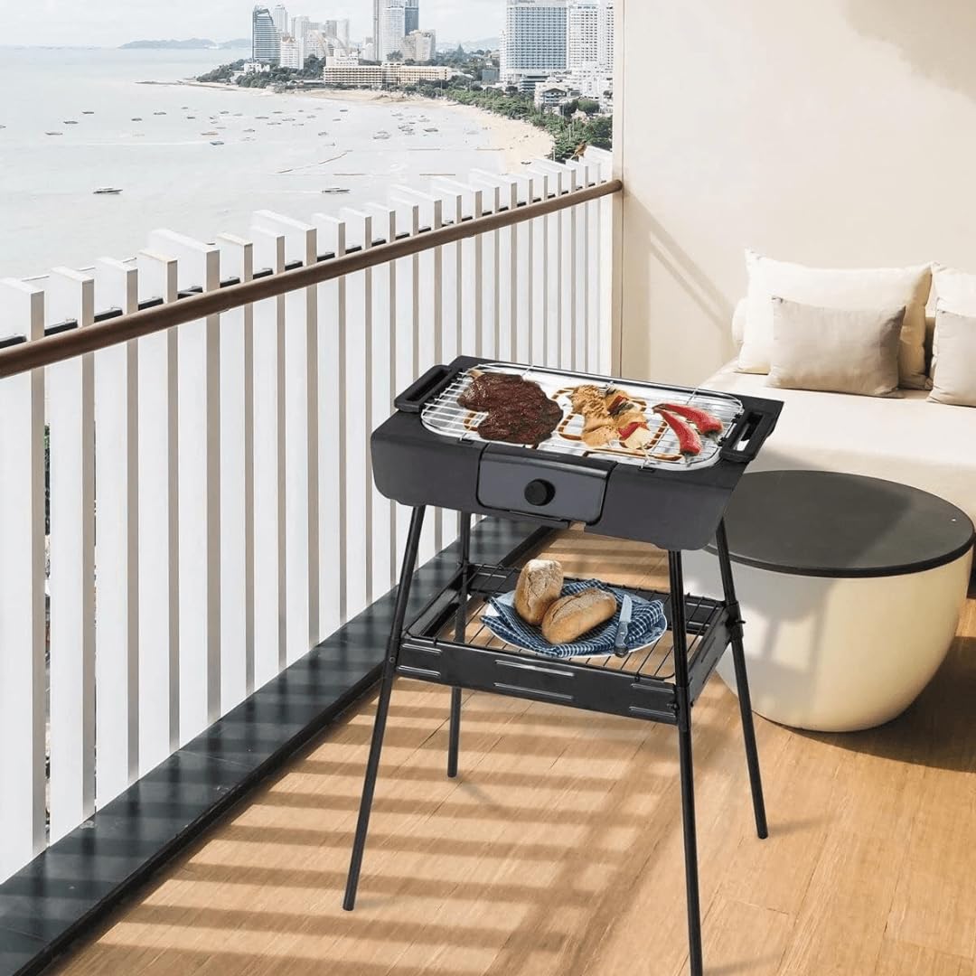 ROYALTY LINE, Barbecue Électrique 2000W RLSBGT2000, Compact et Pliable, Idéal pour Balcon et Terrasse, Facile à Utiliser, Parfait pour Viandes et Légumes, Design Pratique et Sécurisé