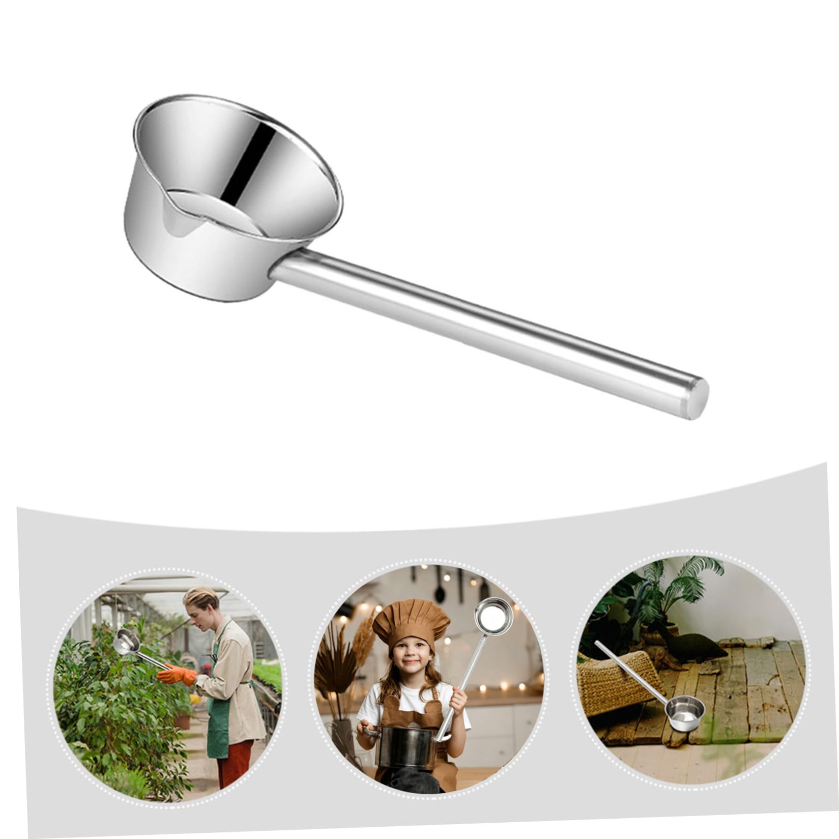 Alipis Utensilio Práctico y Regar de Acero Inoxidable Cucharón Mango Largo Fácil de Limpiar y Cómodo de Sostener para Servir para Cocina y Hogar