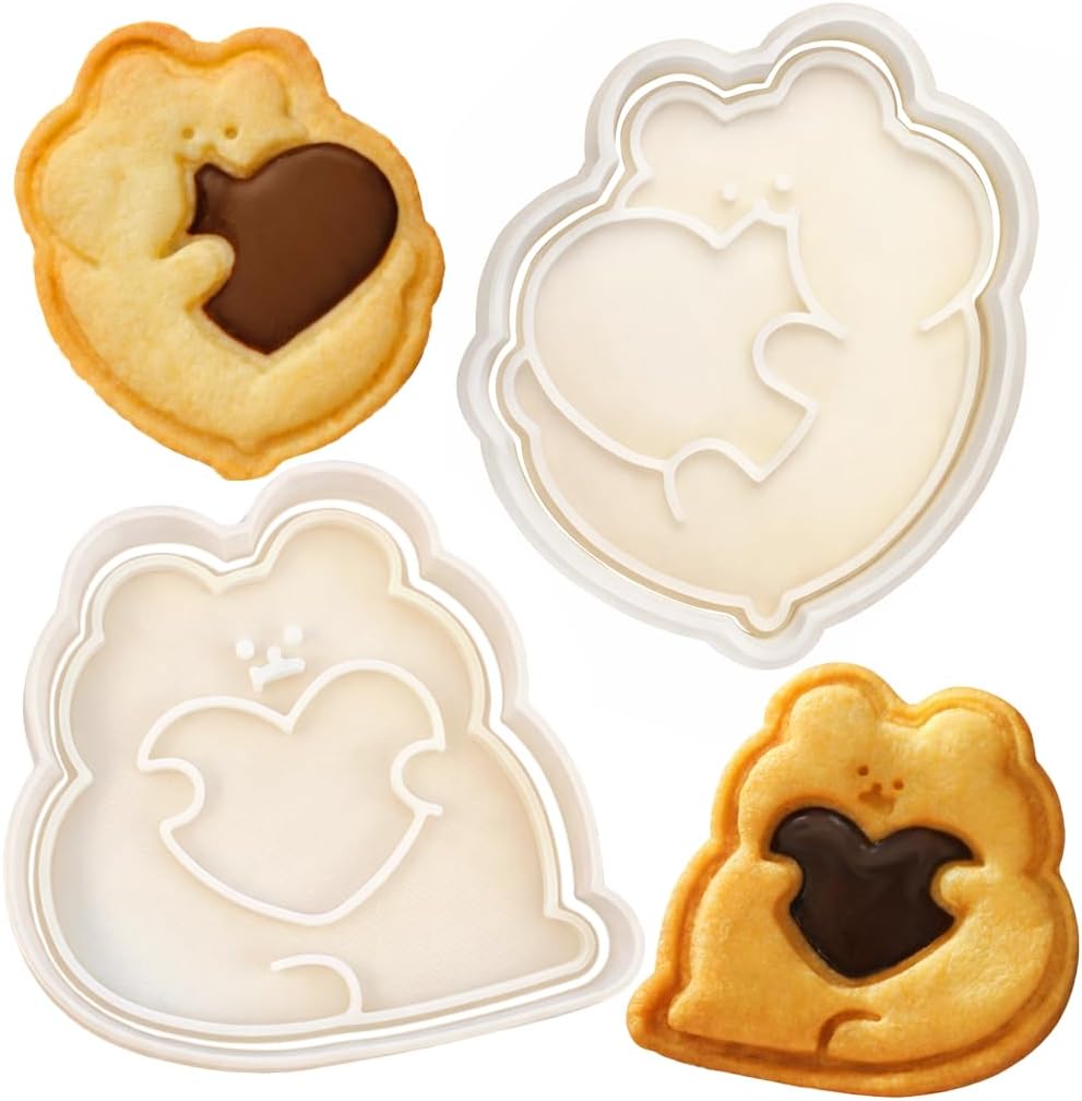 Mong Shoo Hamster Cookie Cutter Set, Heart Shaped Animal Cutter for Baking & Decorating