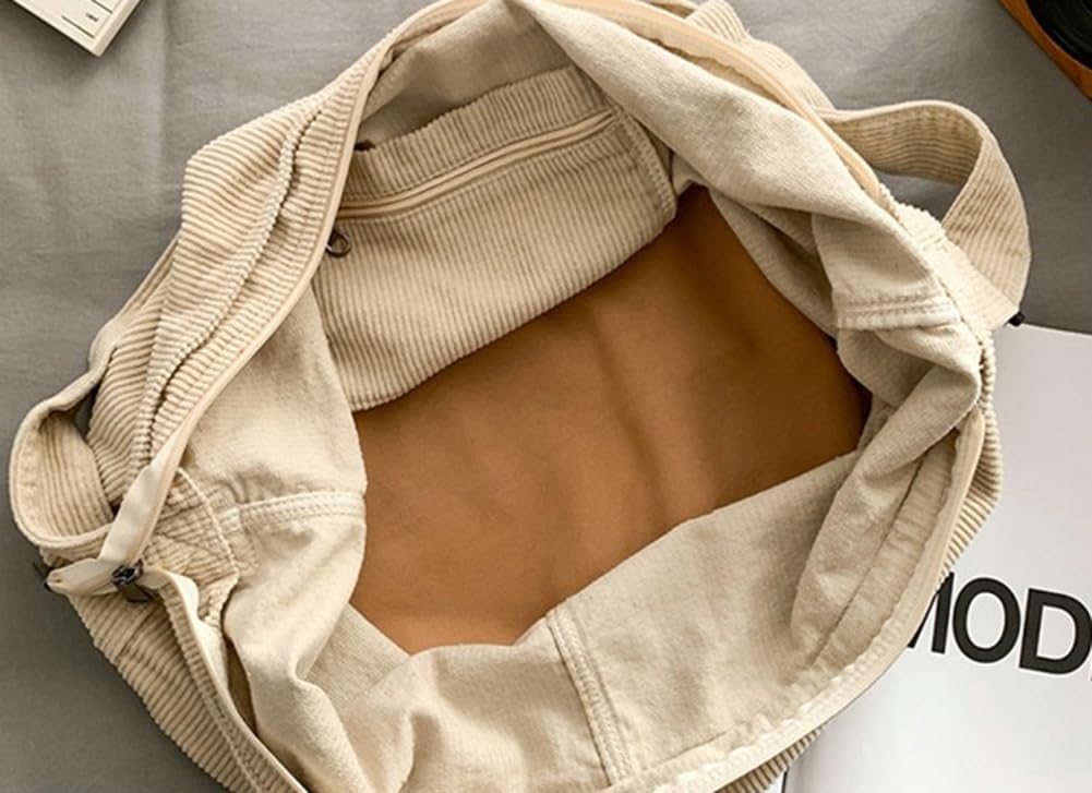 Women Men Corduroy Tote Bag Large Corduroy Shoulder Bag Clutch Casual Tote Purse Soft Corduroy Crossbody Bag Handbags