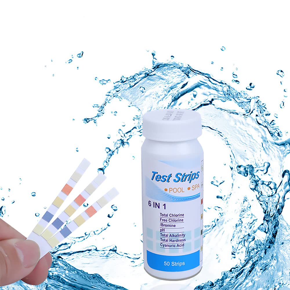 Tiardey 6 in 1 Pool Test Strips for Water Chemical Testing，50 Strips Water