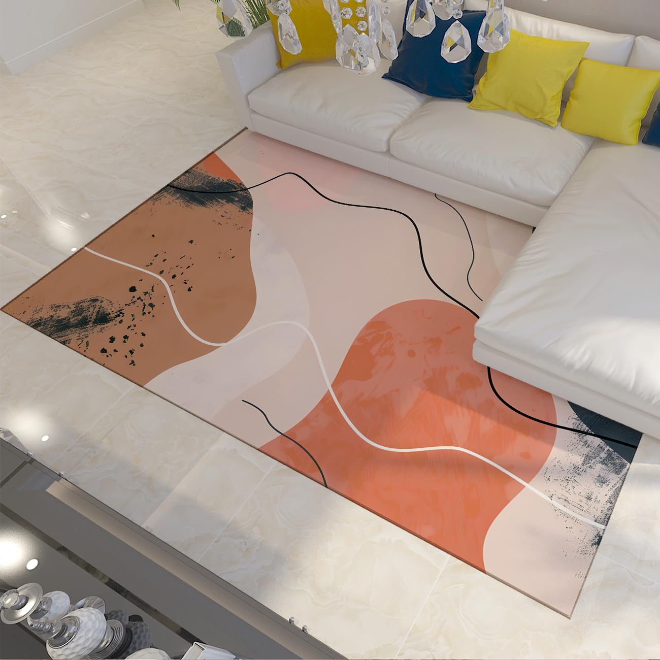 Boho 130 x 200 cm dywaniki łazienkowe antypoślizgowe nadające się do prania linia sztuka dywan do przedpokoju 130 x 20 cm dywanik kuchenny miękki antypoślizgowy przedpokój pralnia sypialnia odporny na