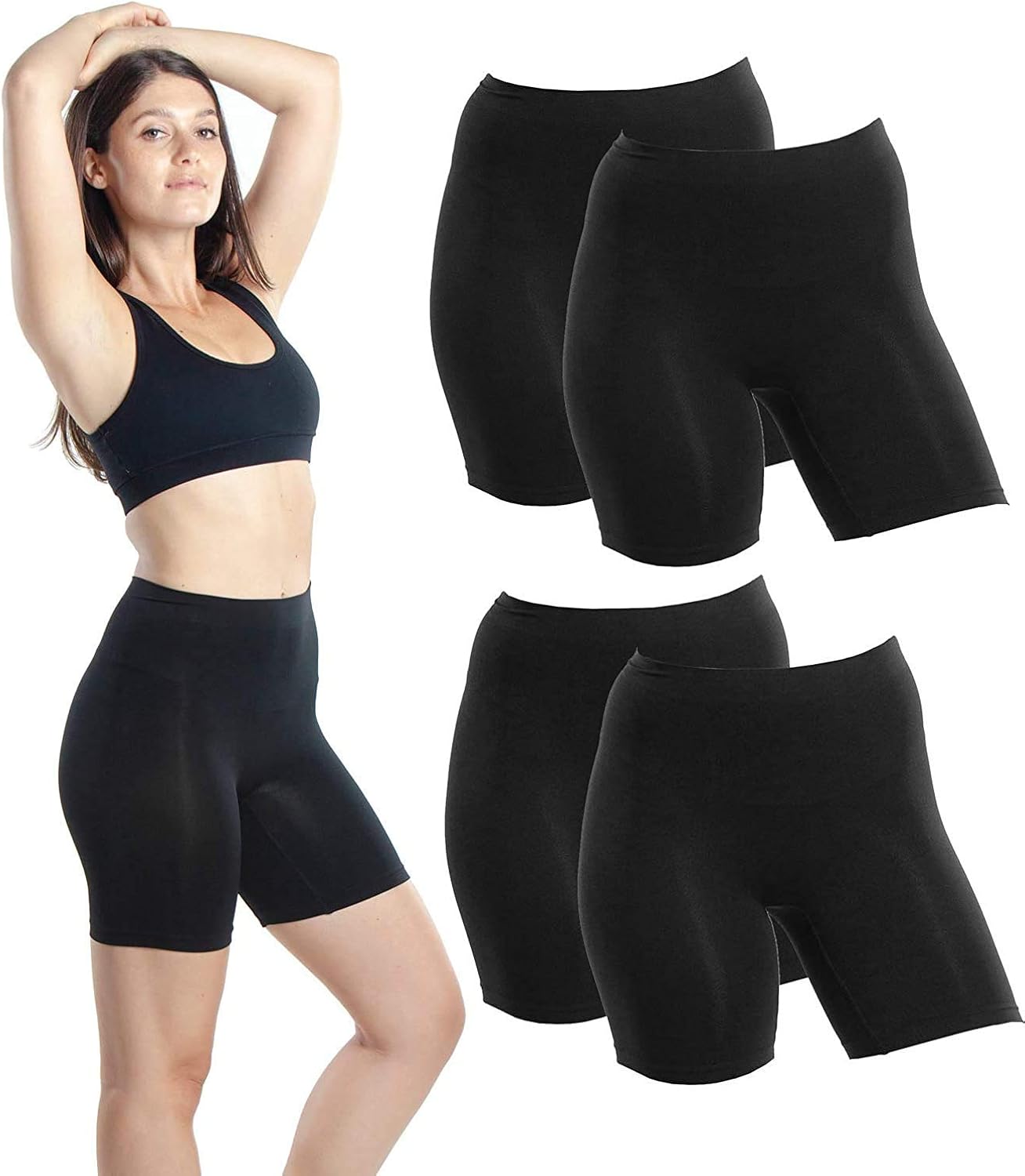 Uumiaer 4 pack womens shorts for under dresses slip shorts yoga anti