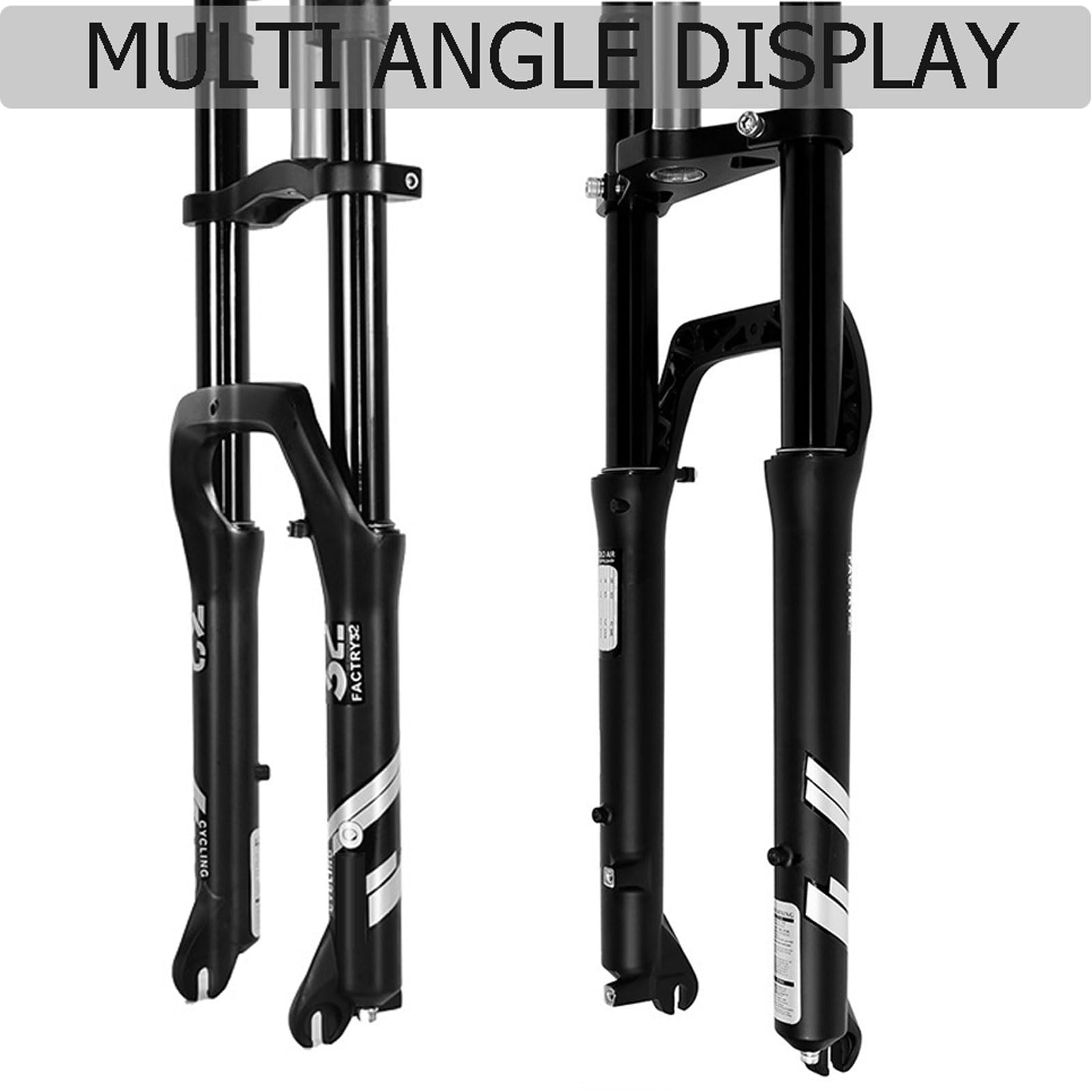Forcella Bici Elettrica 20 26 Pollici, Doppia Spalla 28,6mm Tubo Dritto Forcella Anteriore for Bicicletta da Spiaggia/Neve Pneumatico da 4,0 Pollici Freno a Disco Escursione 160mm