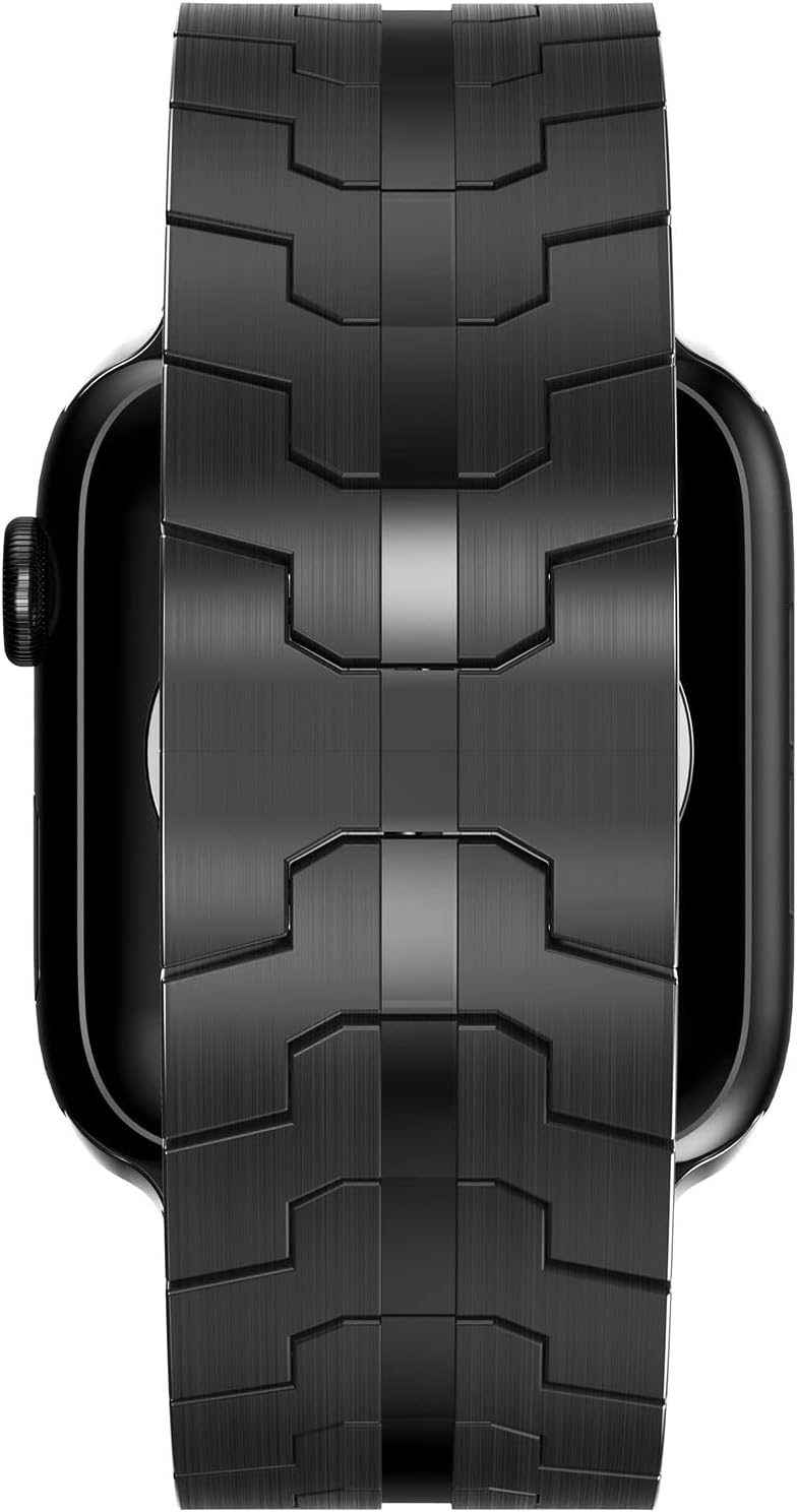 FULLIFE Stainless Steel Link Band for Apple Watch Ultra 3/2/1 49mm, Folding Clasp Metal Bracelet Compatible with Series 11/10 46mm, 9/8/7 45mm, SE/6/5/4 44mm, 3/2/1 42mm (Men) - Image 3