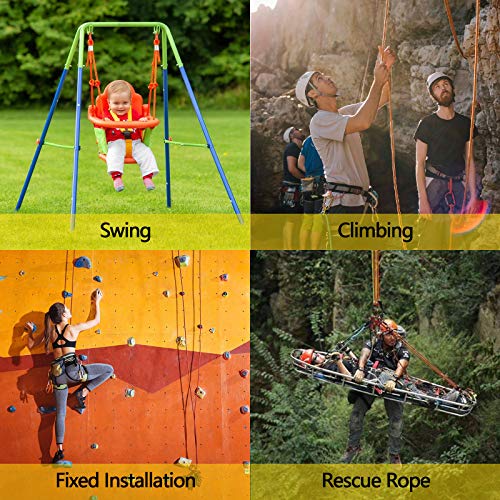 AOLEBA Strong Static Rock Climbing Rope, Tree Climbing Camping Rescue Rope for Outdoor Survival, Hiking, Mountaineering, 10.5mm Diameter, 32 ft (10m)