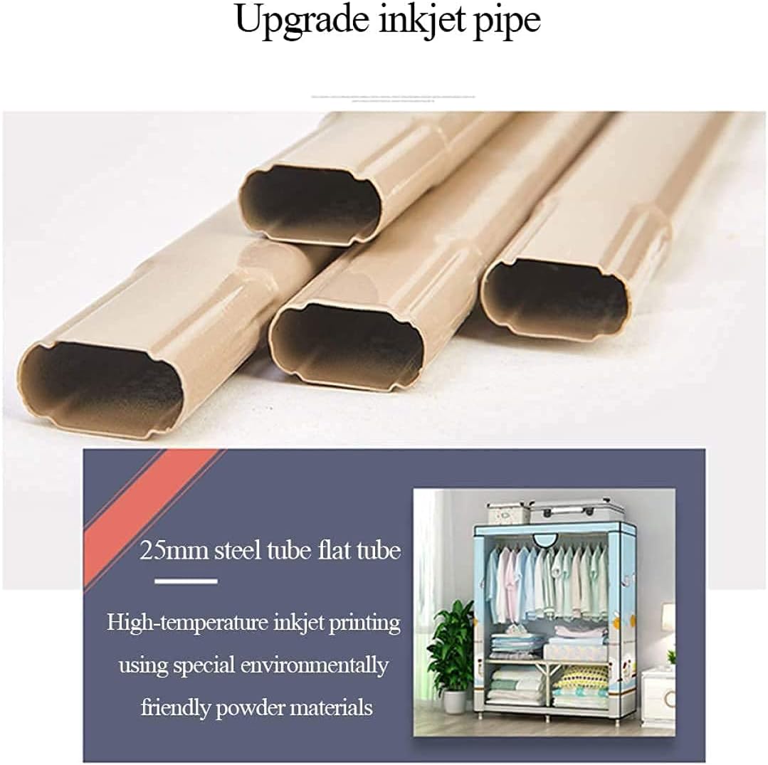 Folding Wardrobe Wardrobe Portable Cloth for Bedroom Durable Pipe Closet Storage Organizer Cloth Closet Shelf Storage Cabinet for Shoes Hats and Scarves (95 x 45 x 160 cm)