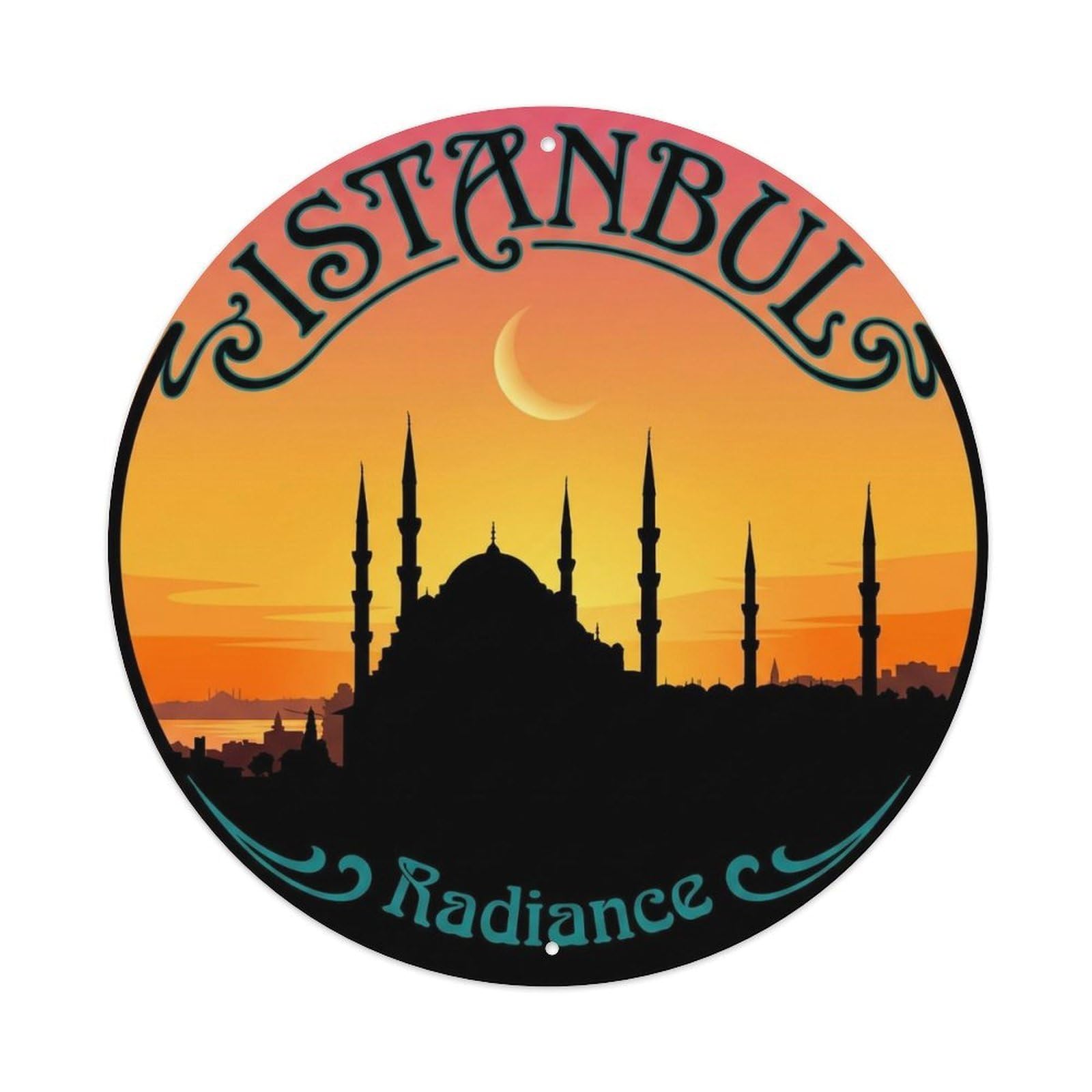 Vintage Travel Istanbul Turkey Radiance Vintage Metal Tin Sign Plaque Wall Decor for Cafe, Club Bar, Office, Garden Metal Poster 8x8Inch