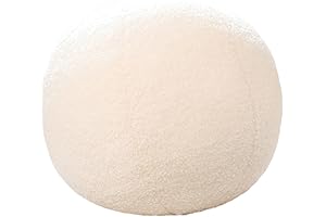 White Plush Ball Pillow -12 inches RoundHugging Soft Stuffed Ball for Home Decor and Gift
