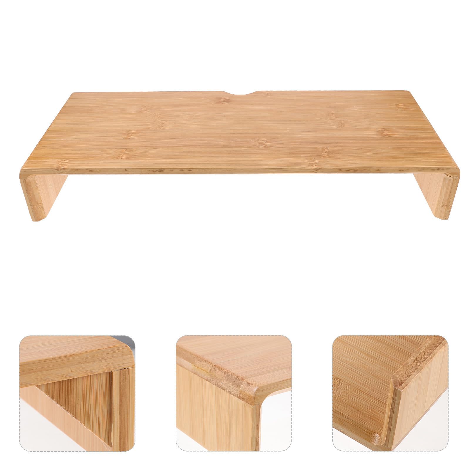 balacoo Supporto per Monitor da Scrivania, Rialzo per Schermo Computer in bambù, Beige, per Ufficio e Casa, Aumenta L'altezza del Display, Stile Semplice Rustico