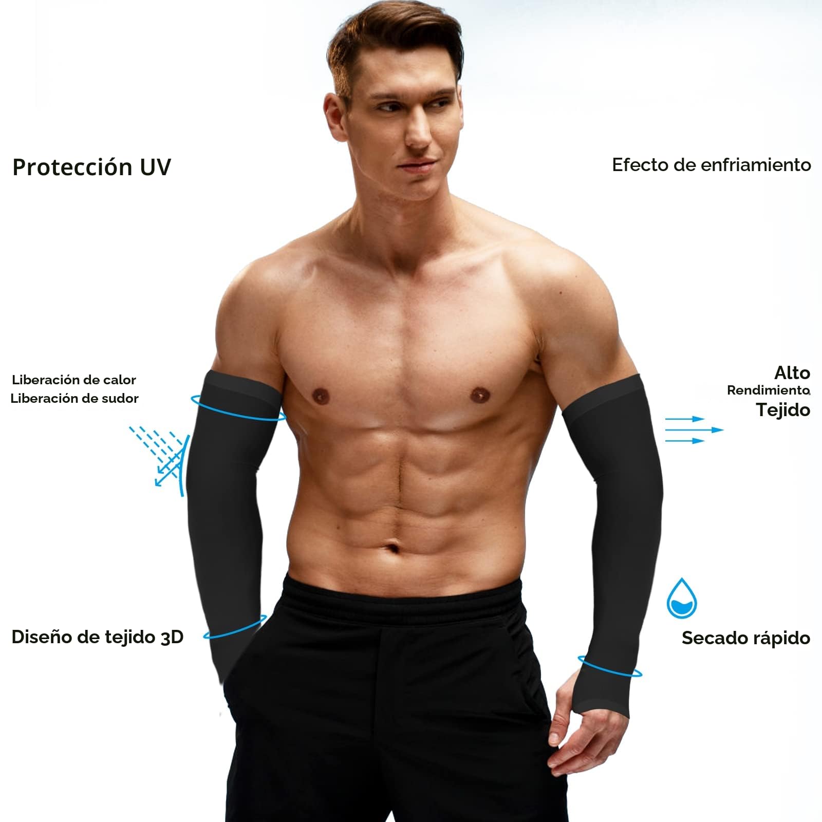 Ouligay 4 pares mangas de compresión protección solar UPF 50 calentadores de brazo golf