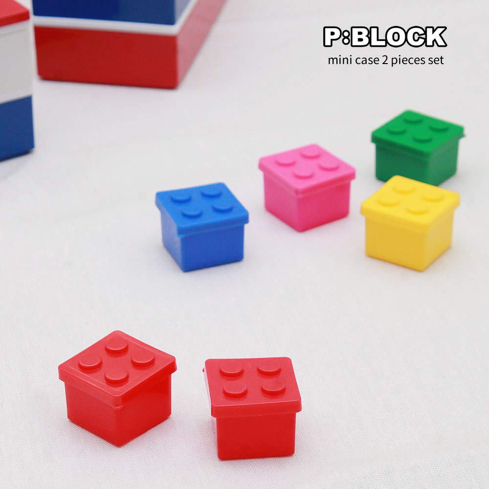 padou 【P:BLOCK】 ブロックミニケース2個セット (グリーン) ミニサイズ お弁当 調味料 調味料入れ 醤油 ソース ドレッシング タレ (KA)