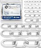 Chaîne inox A4 / 316 2 mm à maillons courts – 1 m – lot de 1 – chainette fine à maillons c...