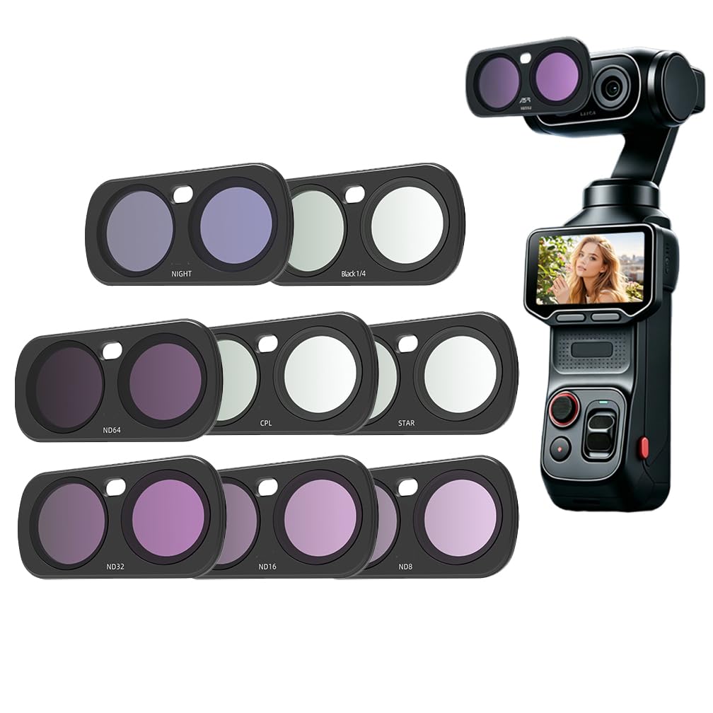Set di filtri magnetici ND&CPL per Insta360 Luna Ultra, ND/UV/CPL filtri lenti in vetro ottico anti inquinamento luminoso (set da 8 pezzi: STAR/CPL/ND8-64/NIGHT/1/4 Black Mist)