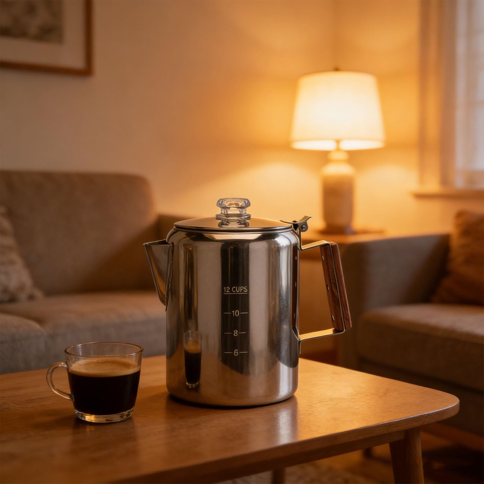 Haofy Caffettiera a Percolazione in Acciaio Inox, Caffettiera con (12