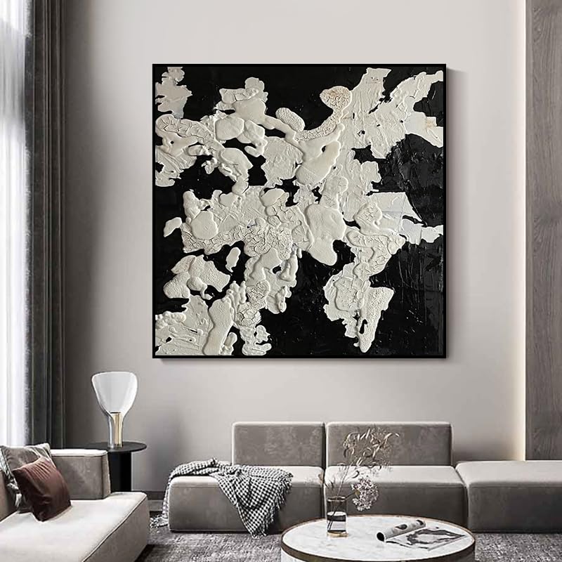 Tableau sur toile texture originale pour mur blanc salon - 4