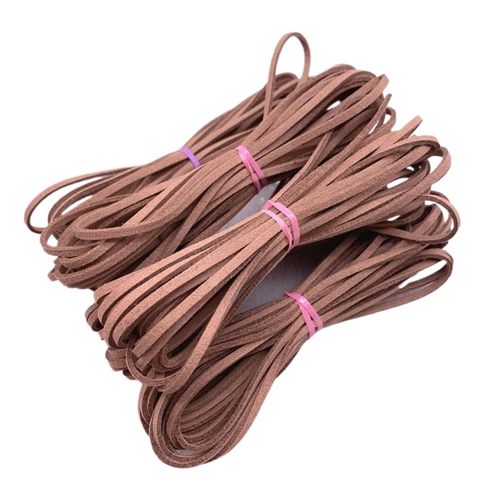 Decor Craft String 5yards Thread Rope 3mm Flat, Faux Suede Braided Cord Velvet Leather Used for Handmade Beading 1piece