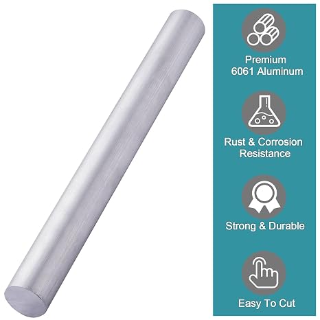 1 Aluminum 6061 Round Rod 12 Long, 1 Diameter Solid T6511 New Lathe Bar Stock