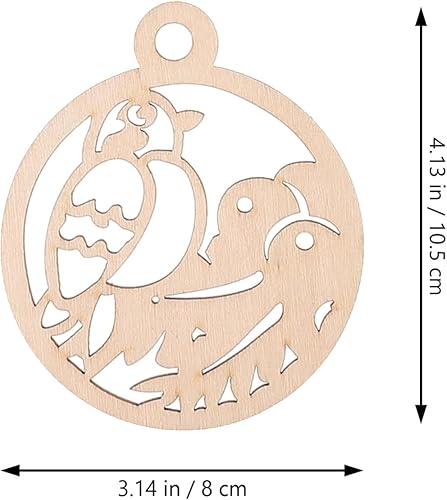 Miniatura 3 de Didiseaon Círculo de madera sin terminar para manualidades, adornos de árbol de Navidad, recortes redondos, rebanadas para Navidad, manualidades,