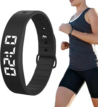 Vibrating Wrist Alarm Clock - Rechargeable Bracelet with Timer,Heavy Sleepers Clock Watch 8 Alarms - for Adults, Daily, Sleep, Travel, Home, Bed, Bedroom, Medication, Meeting