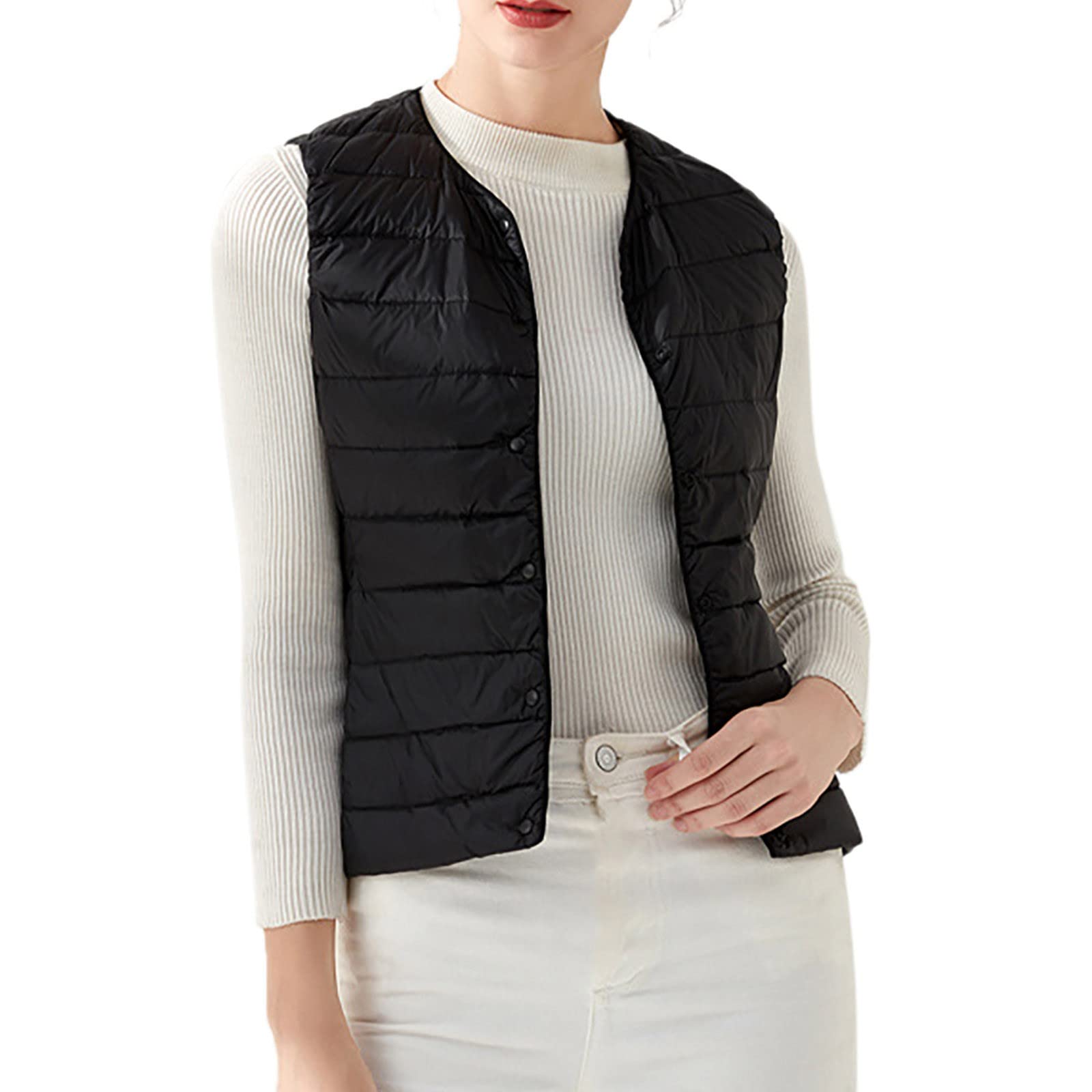 Gilet Piumino Donna 100g | Imbottito In Piuma D'Anatra | Leggero E Confezionabile | Made In Italy - Foto 2