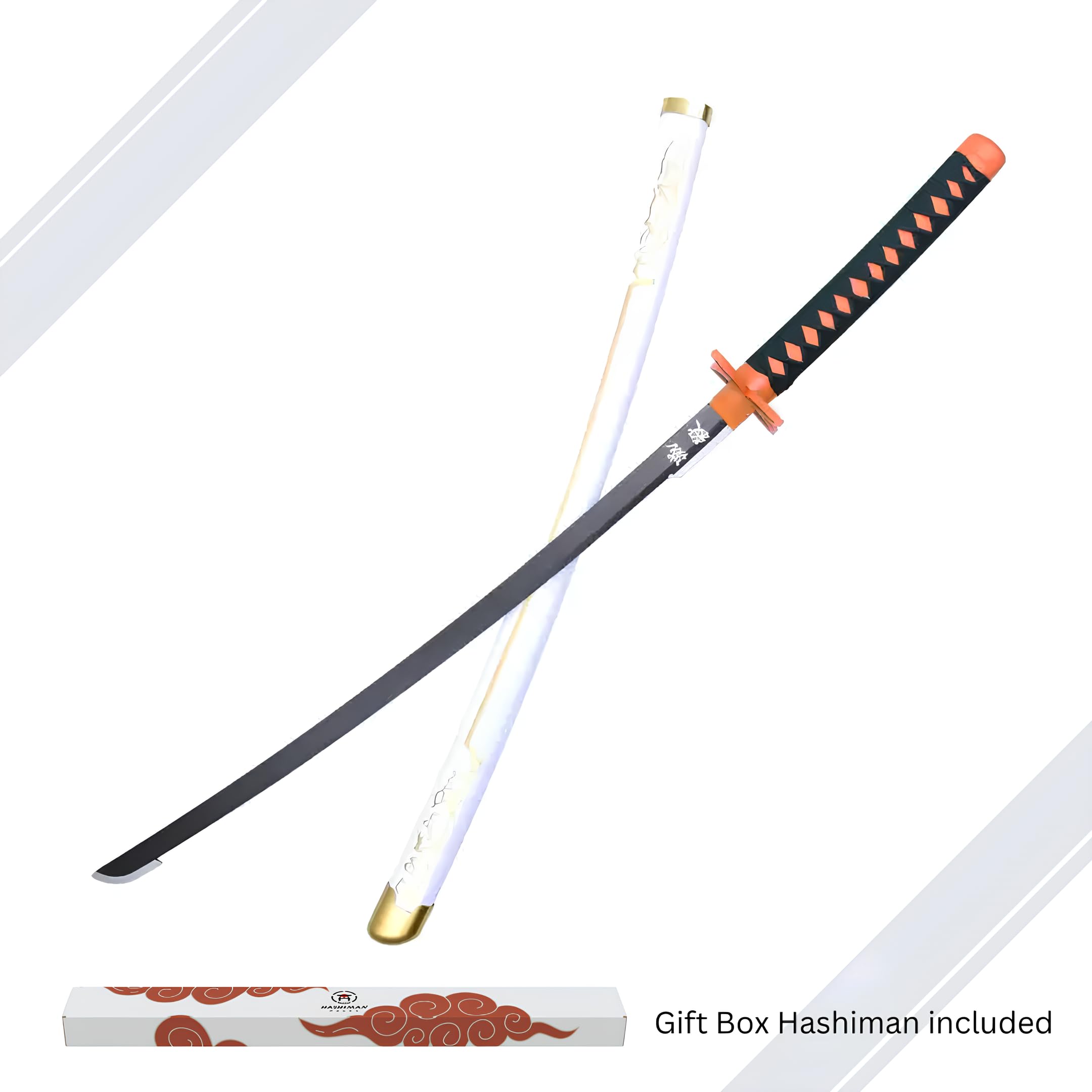 Katana Demon Replica Sciabola + Supporto Spada Legno + Cintura - Catana Giapponese Cosplay Decorazione Ninja (Shinobu Kocho 2)