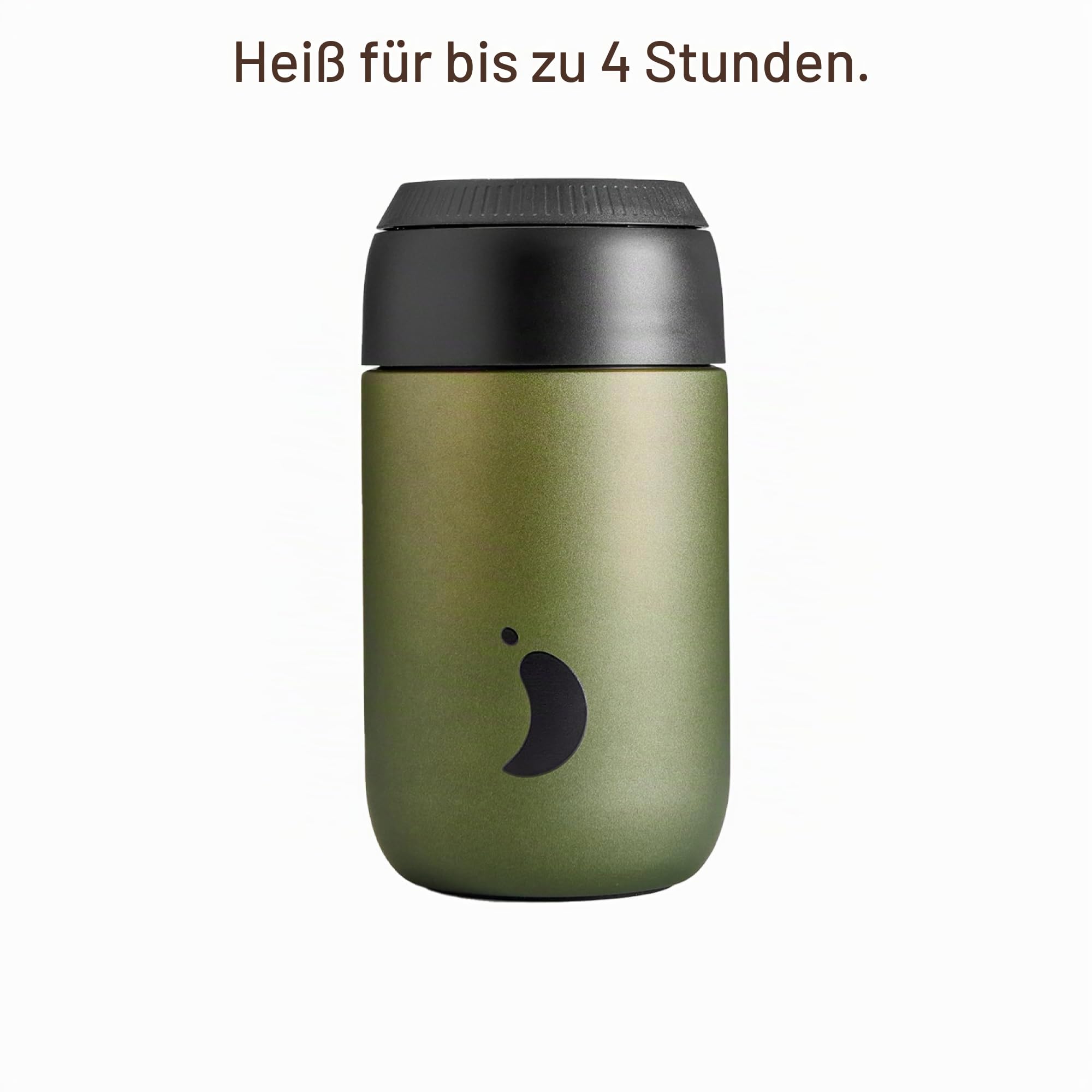 Chilly's Serie 2 Isolierter Kaffebecher - Doppelwandige Tasse mit Deckel - BPA-Freier Edelstahl - Ombre - Moss, 340ml