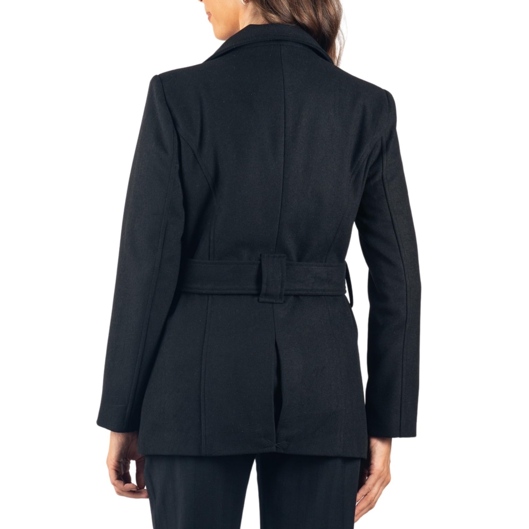 alpine swiss Bella Abrigo de lana para mujer Chaqueta con botones Chaqueta con cinturón
