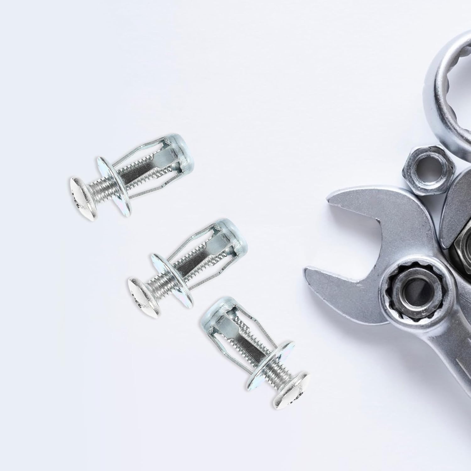 25pcs 1/4-20 Threaded Petal Nut Insert Set with Screws, Hollow Wall Expansion Rivet Nuts for Metal and Lightweight Walls, Screw Anchor Fixings Kit for Home Improvement and Repairs