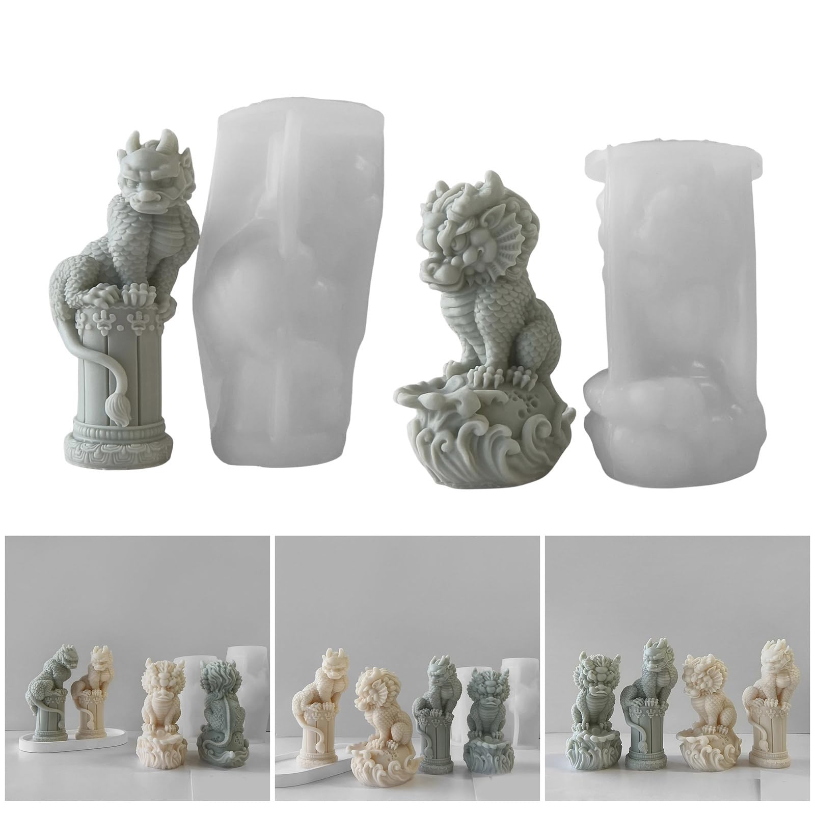 Moldes de silicona para manualidades, moldes con forma de animal, textura de silicona para hacer a mano, molde de resina para manualidades