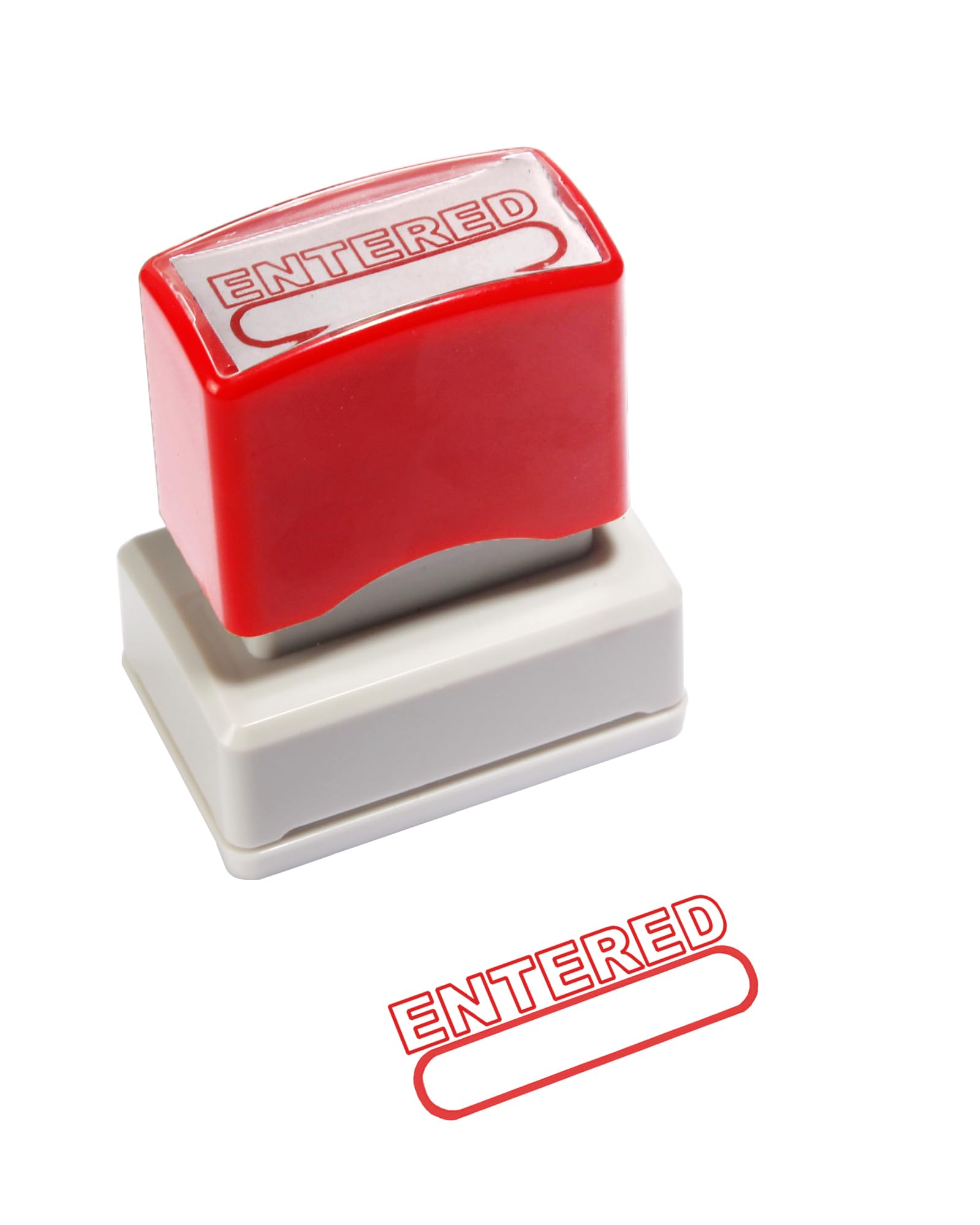 Juqumty Red Self-Inking Rubber Stamp Business Stamp For Office Quick Document Processing Ink Refillable Clear Impressions Office Stamp – Ente